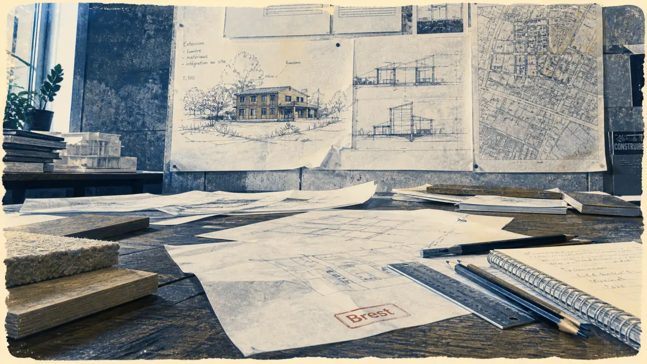 Plans rénovation et extension à Brest : architectes Brest, permis et permis