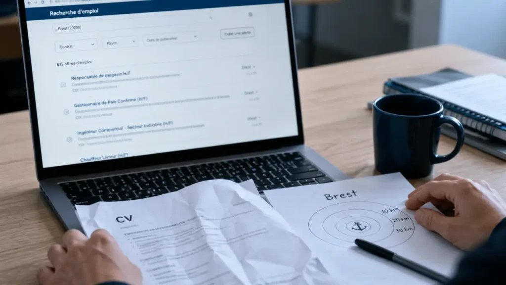 Offre emploi brest : filtres rayon 10 km sur ordinateur