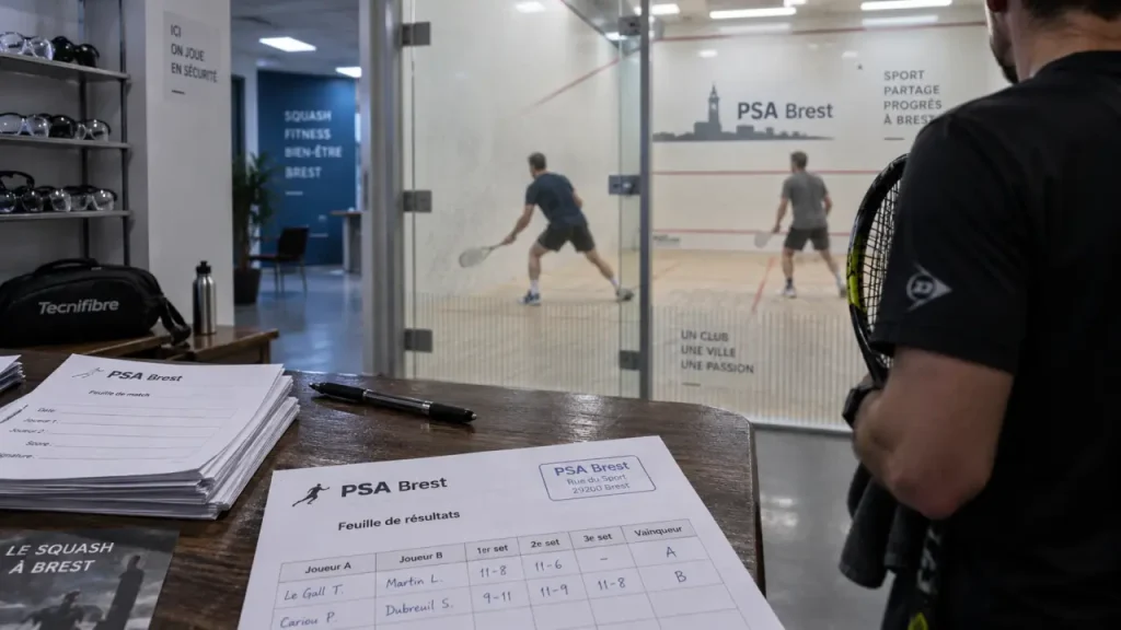 Squash à Brest : Baptiste Bouin passe le premier tour du tournoi PSA