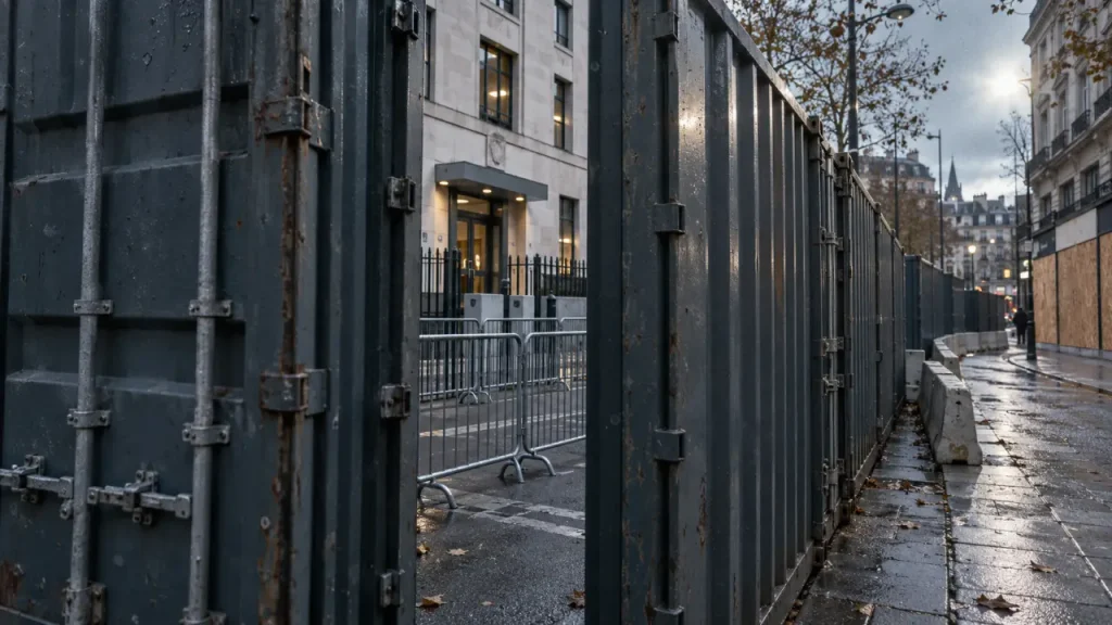 À Brest, le commissariat protégé par des conteneurs avant la mobilisation