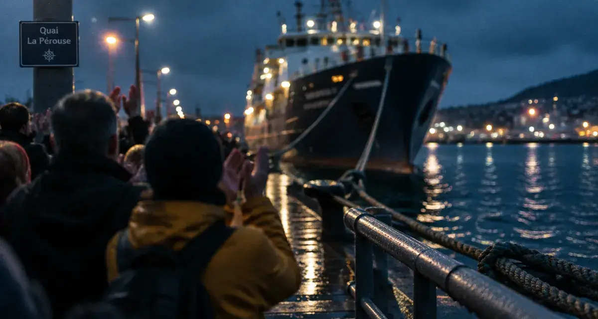 À Brest, le Kate accueilli quai La Pérouse par un rassemblement