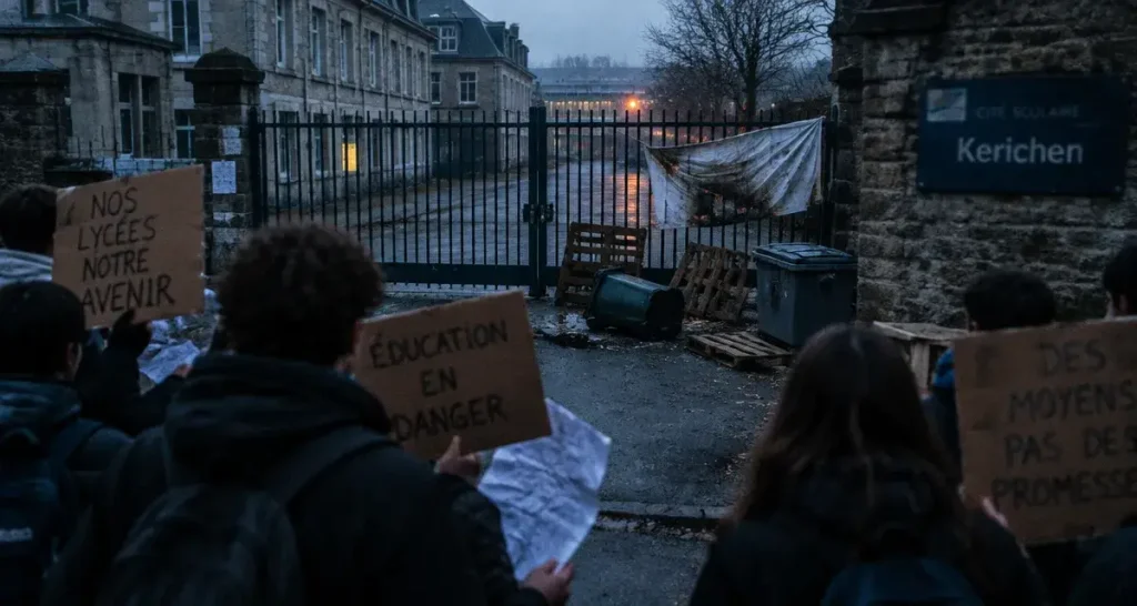 À Brest, près de 300 lycéens mobilisés devant la cité scolaire de Kerichen