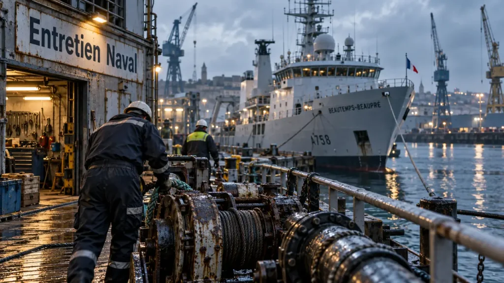 À Brest, Naval Group assurera l’entretien du Beautemps-Beaupré jusqu’en 2034
