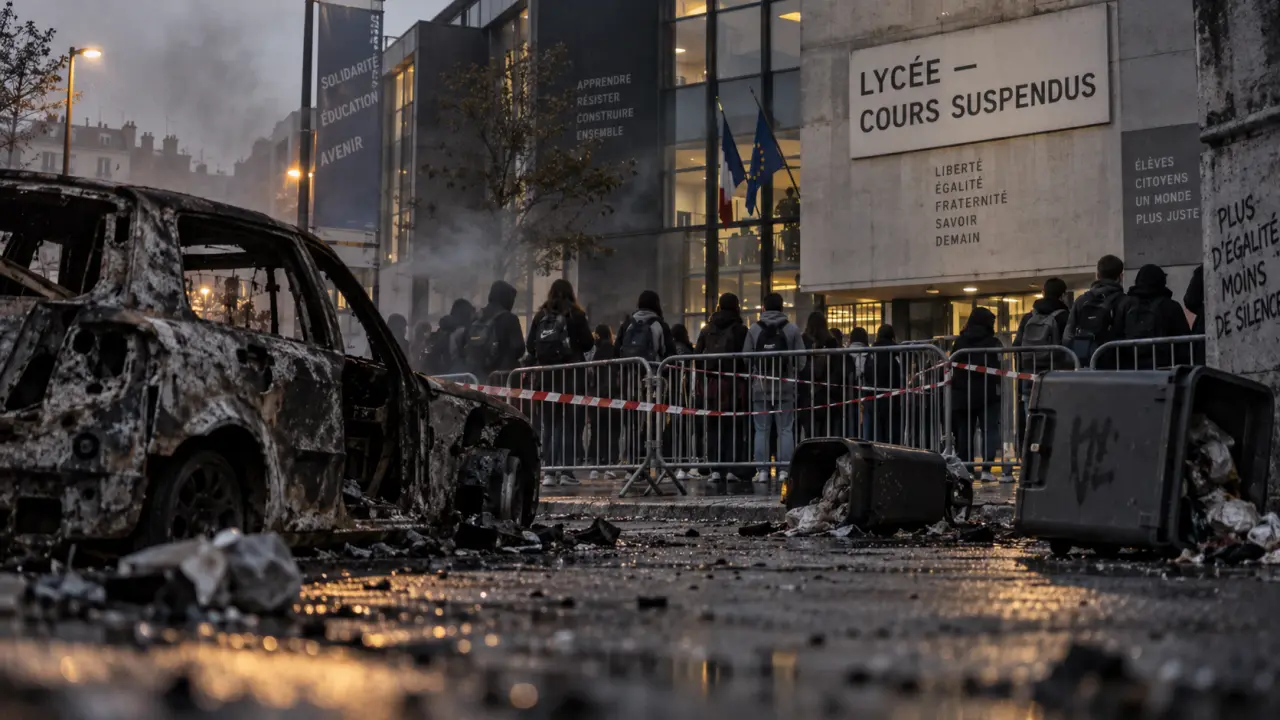À Brest, une voiture incendiée devant le lycée La Pérouse-Kérichen