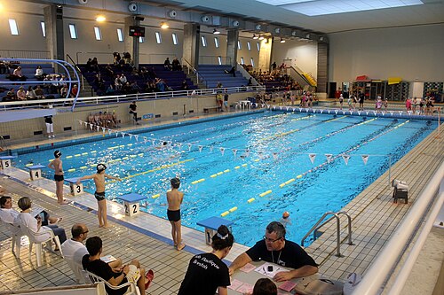 La piscine Foch lors d’une compétition de natation en janvier 2014.