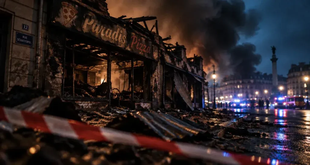 Brest : une pizzeria dévastée par un incendie rue Sébastopol