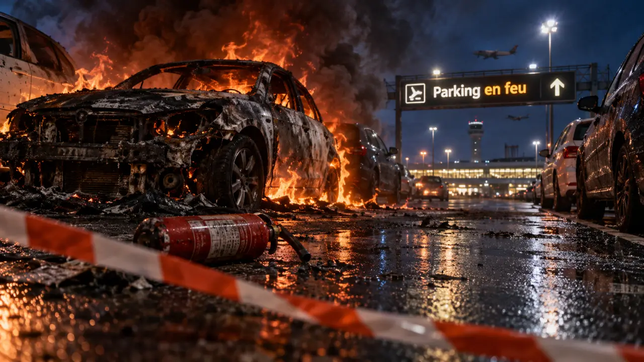 Cinq véhicules touchés par un incendie sur un parking informel de l’aéroport