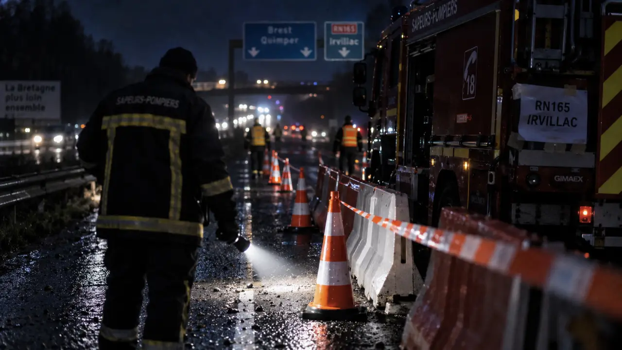 RN165 : circulation coupée vers Brest après un accident à Irvillac