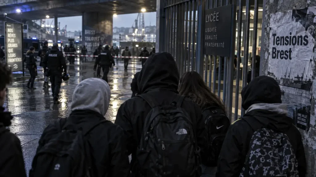 Tensions entre lycéens et forces de l'ordre à Brest